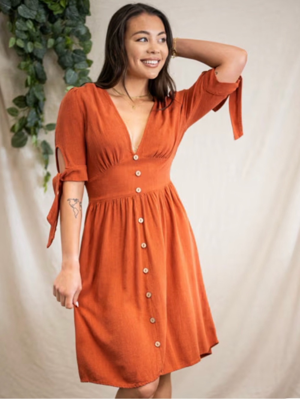 SOZY || NWOT || LINEN SOFIA DRESS, Medium